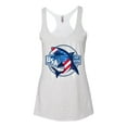 thumbnail image 2 of Wild Bobby Great White Shark USA Since 1776 Women Tri-Blend Racerback Tank Top, 2 of 6