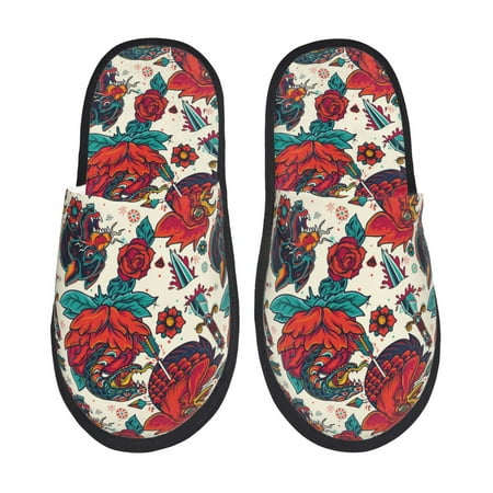 Balery Chicken Slient Indoor Furry Fleece Comfort House Shoes Soft Non-Slip Home Shoes Cotton slippers House Slippers-- Medium
