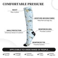 thumbnail image 3 of Lsque Cartoon Turtle Pattern Sport Compression Socks for Men & Women 15-20 mmHg Knee High Nurse Pregnant Running Medical and Travel Athletic, 3 of 6