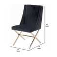 thumbnail image 6 of Fabric Upholstered Dining Chair with Nailhead Trims, Black and Gold- Saltoro Sherpi, 6 of 6