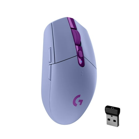 Logitech G305 LIGHTSPEED Wireless Gaming Mouse, HERO Sensor, 12,000 DPI, Lightweight, 6 Programmable Buttons, 250h Battery, On-Board Memory, Compatible with PC, Mac - Lilac