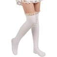 thumbnail image 2 of Dalrosia Womens Thigh High Socks Lace Boot Socks Knee High Socks Warmer Lace Trim Long Stocking for Cosplay, 2 of 3
