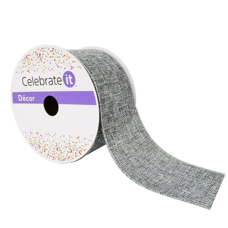 UPC: 0191518420432 | 2.5 Faux Burlap Wired Textured Ribbon by Celebrate It™ Décor