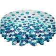 thumbnail image 2 of Navy Blue Aqua Ombre Round Tablecloth 60 Inch - Waterproof Fabric Table Cloth Protector, Modern Round Geometric Abstract Art Tablecloths Washable Table Cover for Kitchen Banquet Coffee Table Party, 2 of 6