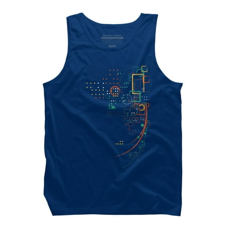 City Grid Mens Royal Blue Graphic Tank Top - Design By Humans S