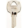 Hy-Ko 11010RO7 Key Blank, 1.72 in L x 0.9 in W, Brass, Nickel Plated