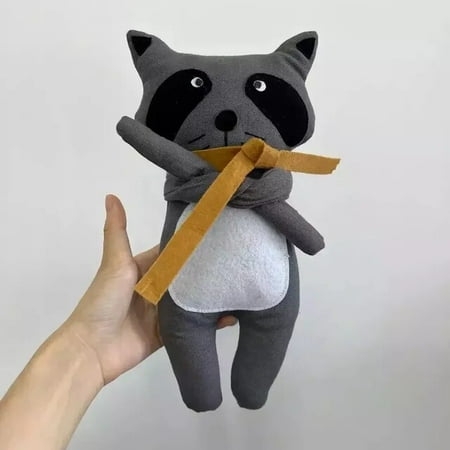 Baby Cartoon Animal Goose Rooster Giraffe Raccoon Lion Unicorn Plush Soothing Soft Stuffed Animal Doll Birthday Gift Girl 31cm-56cm Raccoon