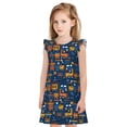 thumbnail image 1 of Balery Funny Steam Train Camisón de princesa para niñas, pijama de algodón con mangas abullonadas, suave y bonito.-Small, 1 of 6