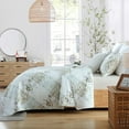 thumbnail image 4 of 3-Piece King Size Quilt Set, Greagle Lightweight Patchwork King Spring Summer Quilt Bedspreads Full Size Bedding Set with Pillow Shams, 104x90 inch Beige Floral Plaid Print, 4 of 8