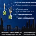 thumbnail image 2 of Gem Stone King 925 Silver and 10K Yellow Gold Green Peridot and Lab Grown Diamond Dangle Earrings for Women | 5.86 Cttw | Gemstone August Birthstone | Oval 10X8MM, 2 of 6