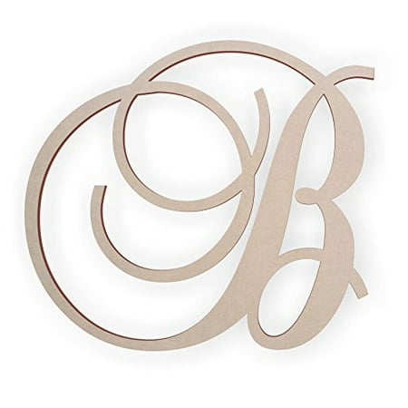 Jess And Jessica Wooden Letter B Monogram Wall Hanging Large Letters Cursive Wood Canada - Large Wood Wall Letters