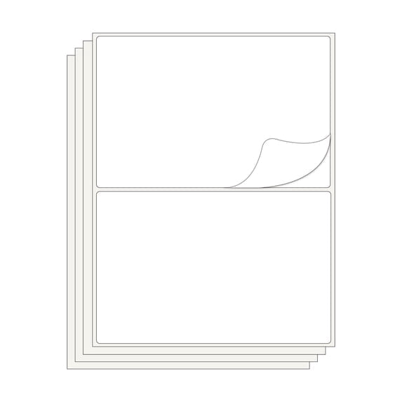 MMBM 2-Up Half Page Labels, 1000 Pages, White, 8.5 x 5.5 Inch, Address and All Purpose Sticker Labels for Laser or Inkjet Printers