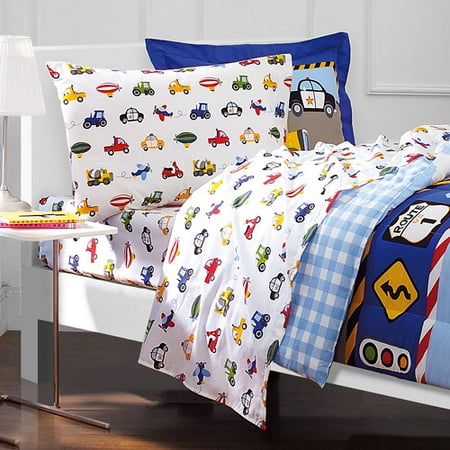 Dream Factory Trains And Trucks 5-7 Piece Comforter Set ...