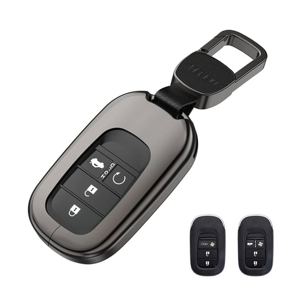 for Honda Key Fob Cover, Alloy and Premium TPU 360 Degree Car Key Case Protector for 2022 2023 Honda Civic Accord Jade Honda Pilot CR-V XR-V HR-V City with Keychain