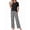 Black-Stripe, variant on Weekease Two Piece Pajama Sets for Women Crew Neck Short Sleeve Tops and Printed Pant Casual Sleepwear