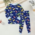 thumbnail image 2 of Hessimy Toddler Boys Girls Spring Summer 2Pcs Long Sleeve Sweatshirt Tops Pants Soft Casual Clothes Sweatsuit, Soft Casual Sweat(Dark Blue,6-7 Years), 2 of 6