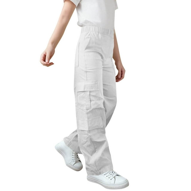 Adults' Comfortable Casual Loose Pants with Pockets - Solid Color Workwear Style