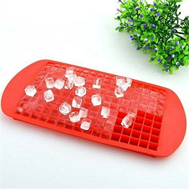 Bandeja de cubitos de hielo de silicona de 160 rejillas, cuadrados Mini molde de hielo de grado alimenticio pequeño, azul Ormromra CKCHHIJJB