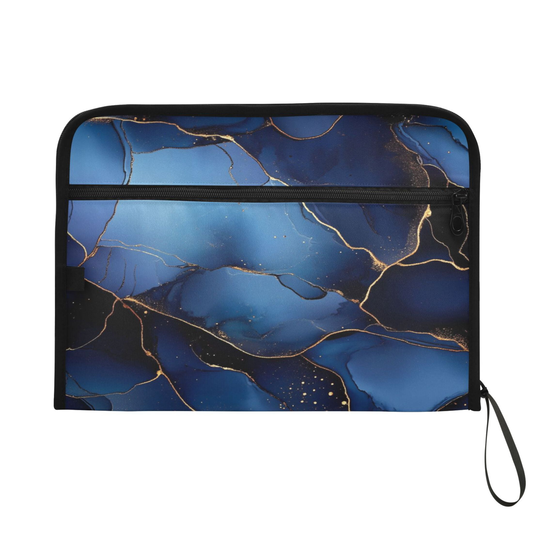 WOBOGO Gilt Navy Blue Marble Expanding File Folder Letter Size Accordion Filing Organizer 13 Pocket Separate Organ Pocket