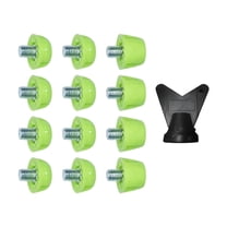 Kuntesetty 12Pcs Soccer Firm Ground M5 Threaded Non Slip Rugby Shoes for Indoor green
