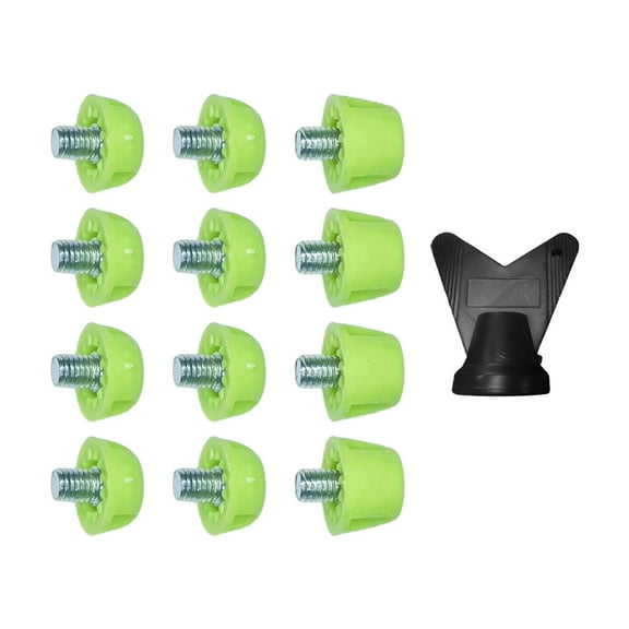 harayaa 12x Soccer Studs Replacement Spikes Screw in 7mm 10mm Professional Football Shoe green