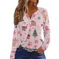 thumbnail image 3 of Mfakffe Christmas Womens T Shirts Long Sleeve V Neck Tops Comfortable Christmas Graphic Shirt Lightweight Pullover Tee, 3 of 5