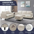 thumbnail image 4 of ijuicy Sectional Sofa Set,2PCS Living Room Furniture Couch Sets with Movable Storage Ottoman & Side Pockets,Include Sofa,Loveseat,Beige, 4 of 7
