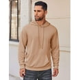 thumbnail image 5 of Sleepdown Men’s Pull Over Hoodie, Midweight Fleece Hoodies for Men, Hooded Sweatshirt for Men – Khaki, Large, 5 of 5