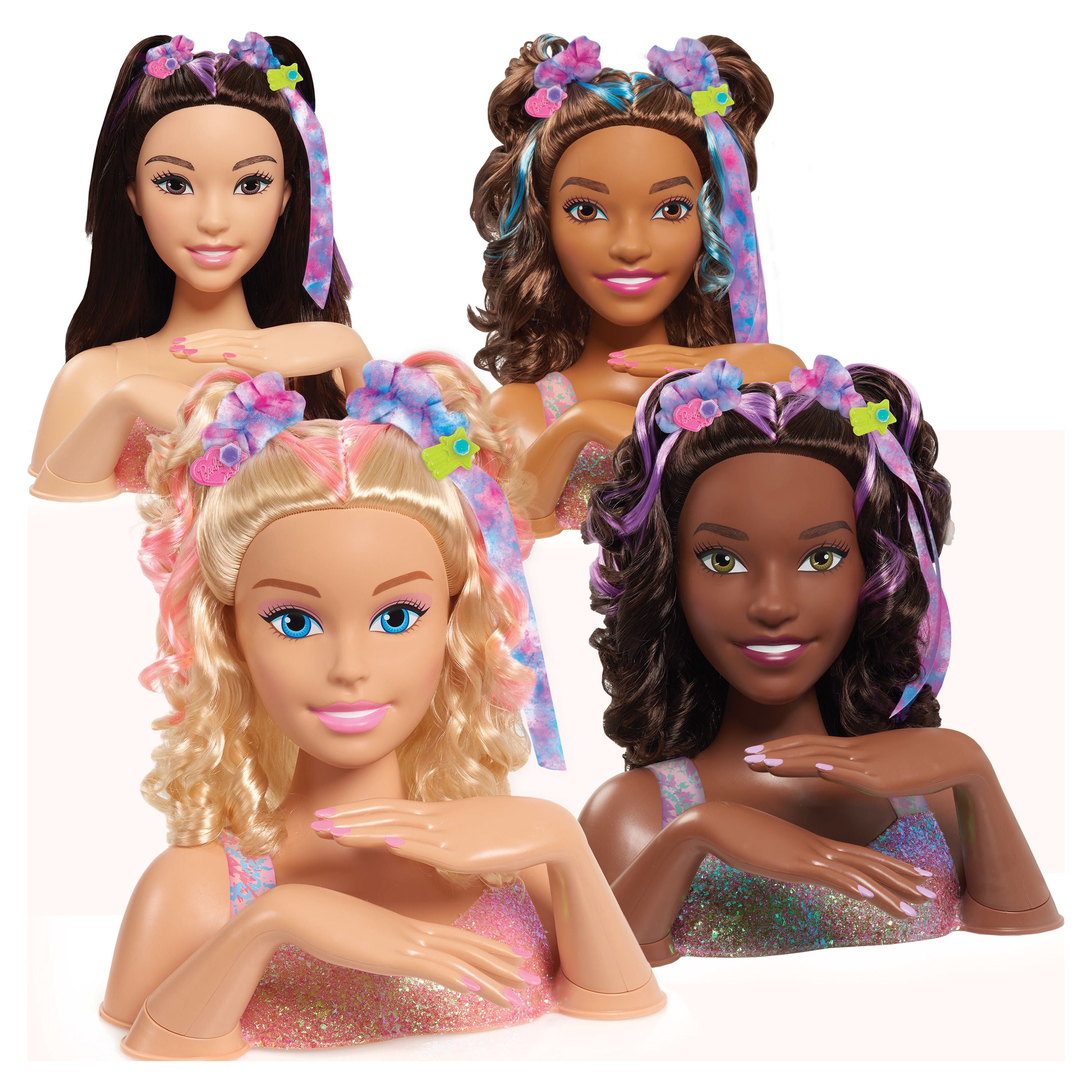 Barbie Sisters Dolls Set - 2 Black Barbie Doll Bundle with African American Tie Dye Barbie Doll, Barbie Rock Star Doll, Accessories, More | Black
