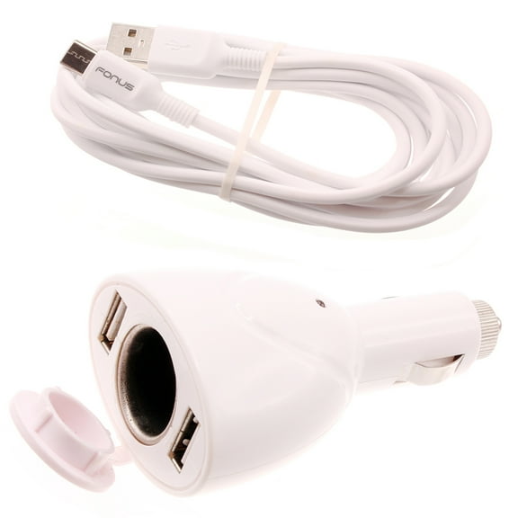 6ft Type-C Cable 2-Port USB Charger for Jitterbug Smart3 Phone - Power Cord DC Socket Splitter USB-C Wire Adapter D3K Compatible With Lively Jitterbug Smart 3 Model