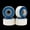 Blue, variant on Dirty FB illPills 70D Street Shape Wheels - Radial Wave Orange