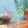 thumbnail image 3 of wartleves Assorted Color Curly Silly Drinking Straws, 10pcs, 25-26cm, 6g, 3 of 9