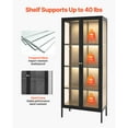 thumbnail image 2 of KFFKFF Tall Glass Door Display Cabinet, 66-Inch 4-Tier Lighted Case with Adjustable Shelves and 3-Color Lighting, Metal Storage Unit for Collectibles, Figures, and Trophies, 2 of 9