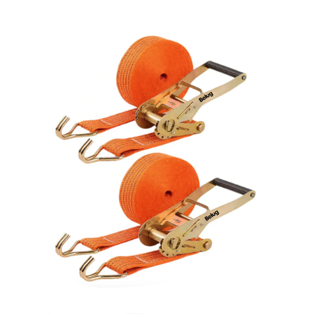 2pz Eslingas Matraca 5.5cm×10m 3t Cinchos Para Amarrar Carga Belug Anaranjado