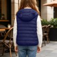 thumbnail image 3 of KICILVS Girls Puffer Vest Zip Up Hooded Sleeveless Jacket with Pockets for Fall and Winter Warm Waistcoat 4-15 Years, 3 of 9