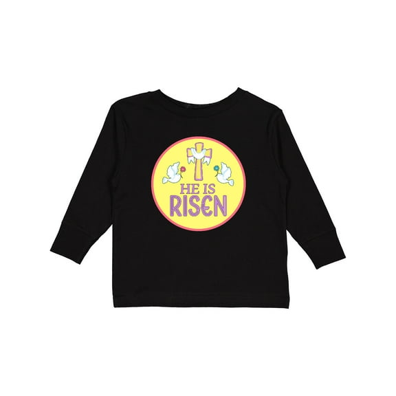 Inktastic He is Risen for Easter Boys or Girls Long Sleeve Toddler T-Shirt