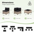 thumbnail image 4 of STARY 7 Pieces Rattan Outdoor Conversation Set, Patio Sectional Furniture Set with Glass Coffee Table, Black, 4 of 9