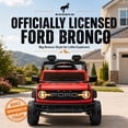 thumbnail image 3 of Conchico Licensed Ford Bronco Raptor 12V Kids Ride on Cars with Remote Control, Battery Powered Ride on Toys with All-Terrain Wheels, Toddler Electric Car with Music for Boys Girls 3-5, Red, 3 of 9