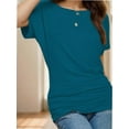 thumbnail image 2 of Women's Casual Short Sleeve Dolman Top Boat Neck T Shirts, 2 of 4