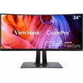 thumbnail image 1 of ViewSonic VP3481a ColorPro 34 Inch WQHD+ Curved Monitor with FreeSync, 100Hz Refresh, USB C (90W), 100% sRGB, HDR10, RJ45, Color Blindness Mode, Hardware Calibration for Video and Graphics, Black, 1 of 8