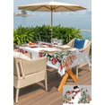 thumbnail image 4 of Outdoor Tablecloth with Umbrella Hole and Zipper, Grey Snowman Christmas Rectangle Table Cloth 60x120 Inch Waterproof Tablecloth, Xmas Tree Ball Snowflake Winter Elk Picnic Table Cover for Patio, 4 of 7