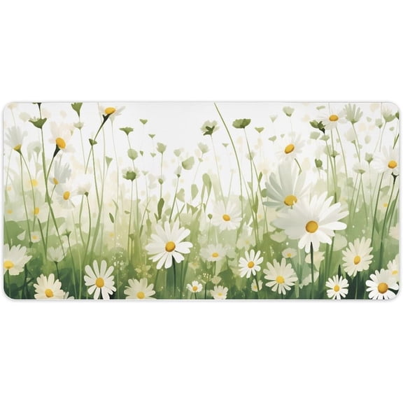 Verolix Daisy Flower Mouse Pad 24 x 12 Inch Large Desk Mat, Floral Desk Mouse Pad, Smooth Jiajibu Surface, Non-Slip Rubber Base, Waterproof Extended Mouse Pad for Office Home Decor