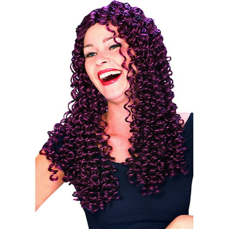 Women's Burgundy Purple Long Spiral Fantasy Costume Wig