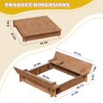 thumbnail image 2 of Luku Kids' Outdoor Wooden Sandbox Large,Kids' Outdoor Cedar Sandbox Large with 2 Foldable Bench Seats, Outdoor Kid Sand Pit for Backyard, 2 of 7