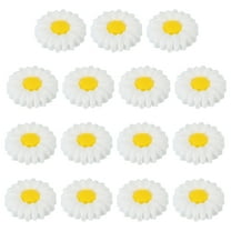 Uxcell 30mm Silicone Flower Beads, 15 Pcs Cute Colorful Soft Sunflower Focal Loose Space Bead, White Yellow