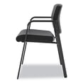 thumbnail image 3 of basyx VL605 Guest Reception Waiting Room Chair, Black Leather, with Arms, Metal Base, 3 of 9