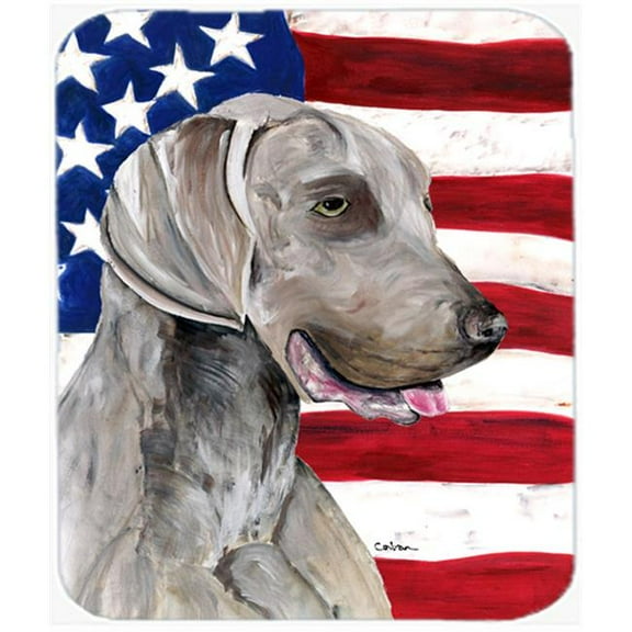 Carolines Treasures  Usa American Flag With Weimaraner Mouse Pad