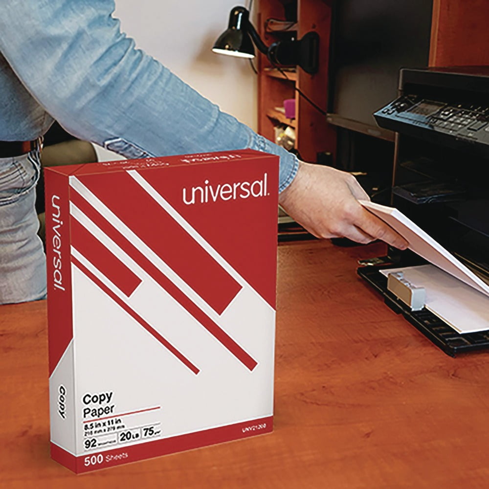 Universal UNV11289 8.5 in. x 11 in. 20 lb Bond Weight Copy Paper Convenience Carton - White (5/Carton)