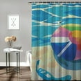 thumbnail image 2 of Patifu Beach Fun Bathroom Décor Set, Graphic Print Polyester Stylish Shower Curtain with Hooks, Waterproof Curtains for Home Bathtubs Decoration, 100% Polyester Fiber, Size: Standard 36"x72, 2 of 7