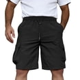 thumbnail image 3 of Men's Casual Sports Shorts with Elastic Waistband Zipper Pocket, Athletic Shorts, Quick Dry, Lightweight, Stretchy, Gym Workout, Running, Hiking, Daily Wear, Summer | AESTIVO,Black L, 3 of 9
